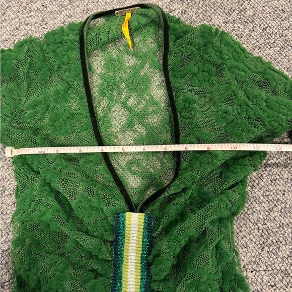 Fornarina Green Lace Long Sleeve Top - Picture 7 of 8